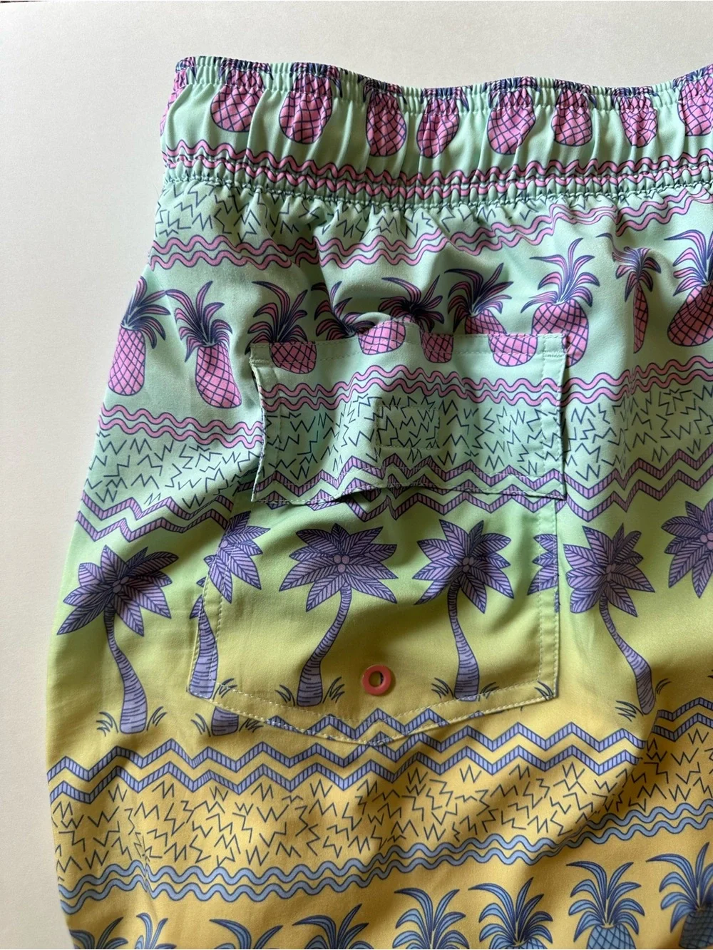 Caribbean Pineapple palm Tree Tropical Swim Trunks